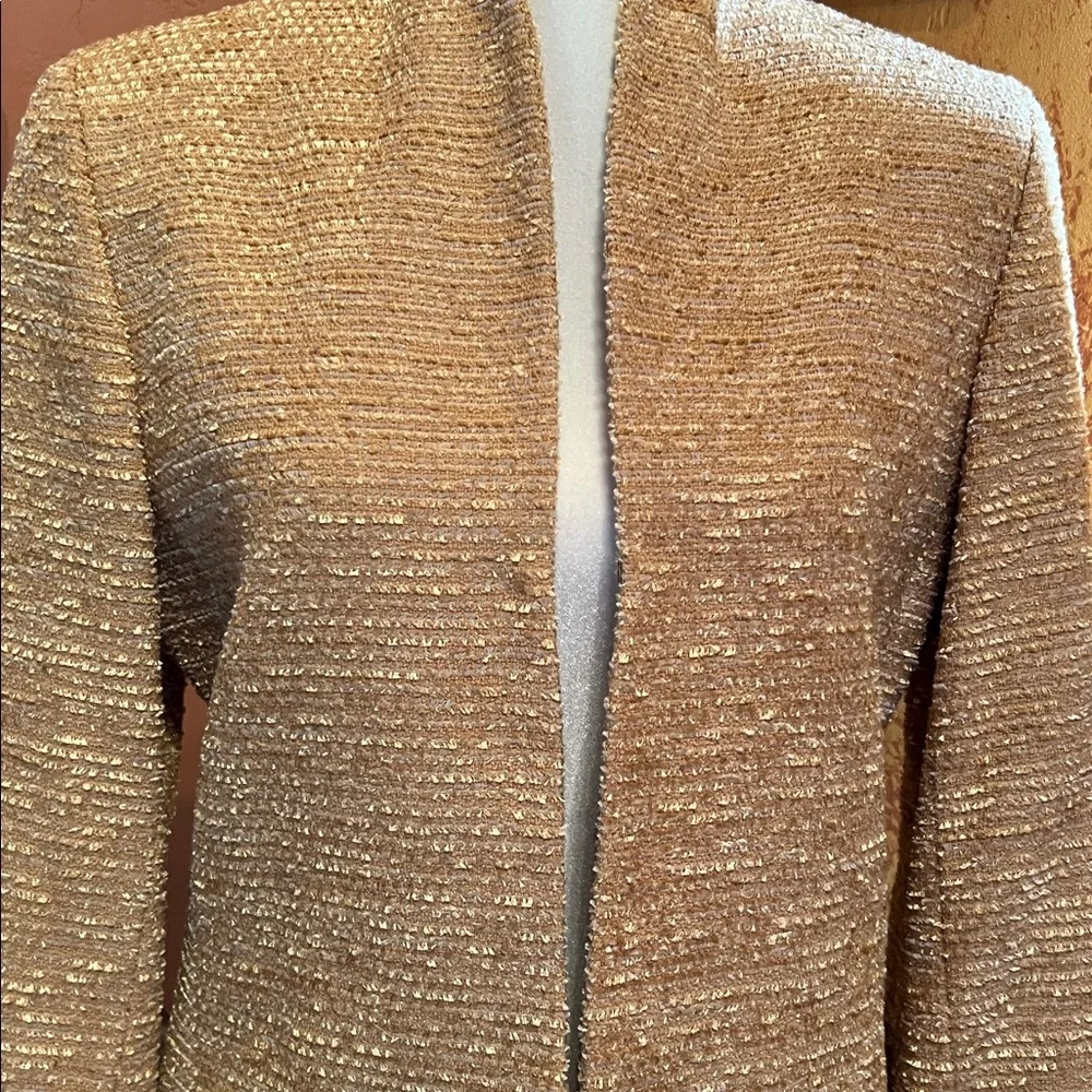 Josephine Chaus Gold Textured Wool Jacket - Picture 4 of 16